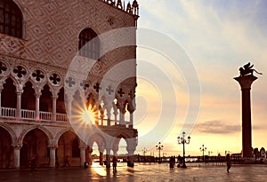 Piazza San Marco at sunrise, Vinice, Italy