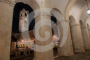 Piazza Vecchia di bergamo view of the portico della library Angelo Mai