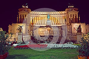Piazza Venezia in Rome on the night before Christmas