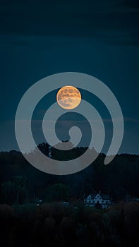 Pic Full moon casts eerie glow against dark night sky, mesmerizing observers