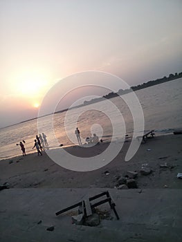 Pic of holy river saryu from motherland of hindu god lord ram