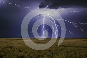 Pic Lightning bolt strikes vast field, natures electrifying spectacle