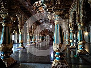 Pic of pillars of Mysuru Palace