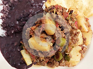 Picadillo With Black Beans and Tostada photo