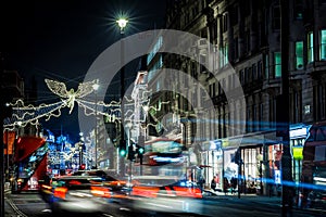 Picadilly decorated for Christmas, London photo