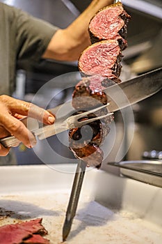 Picanha is a BBQ Steak meat grilled in charcoal.