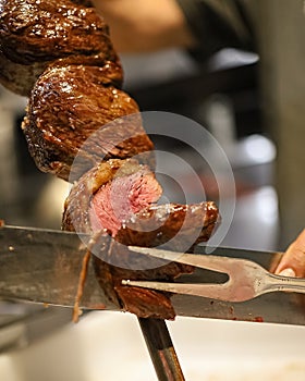 Picanha is a BBQ Steak meat grilled in charcoal.