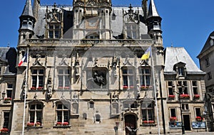 Picardie, the picturesque city hall of Compiegne in Oise