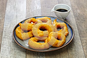 Picarones, peruvian pumpkin doughnuts