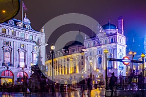 Piccadilly Circus at Night in London, UK