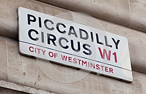 Piccadilly Circus road sign