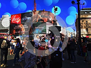 Piccadilly Circus on a summers day