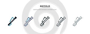 Piccolo icon in different style vector illustration. two colored and black piccolo vector icons designed in filled, outline, line