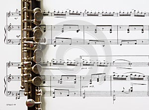 Piccolo and sheet music photo