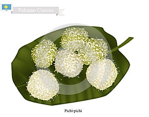 Pichi-Pichi or Palauan Dessert Made of Coconut and Grated Cassava