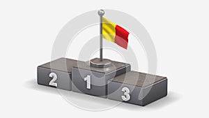 Pichincha 3D waving flag illustration on winner podium.