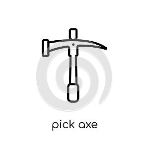 Pick axe icon. Trendy modern flat linear vector Pick axe icon on