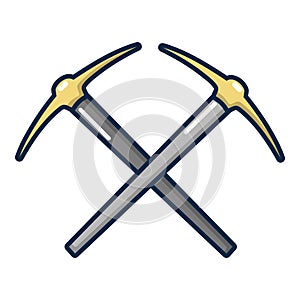 Pick axe tool icon, cartoon style