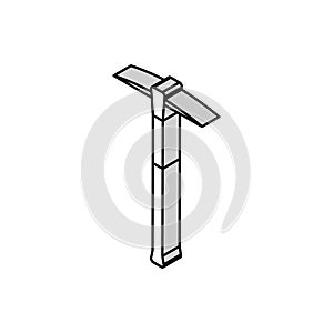 pick axe weapon isometric icon vector illustration