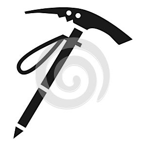 Pick mountain tool icon, simple style