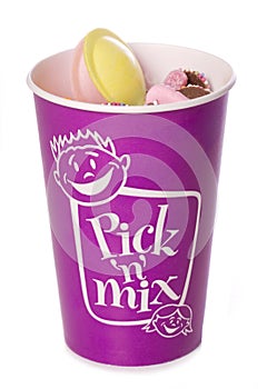 Pick n Mix tub with sweets cutout