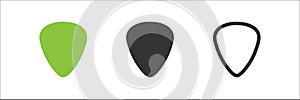 Pick set icon in flat style. Guitar mediator logo. Vector isolated