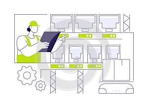 Pick-to-light system abstract concept vector illustration.