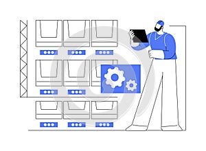 Pick-to-light system isolated cartoon vector illustrations.