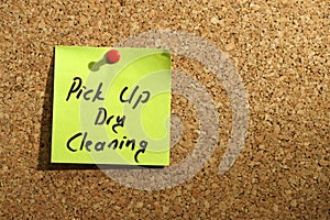 Pick up dry cleaning post it