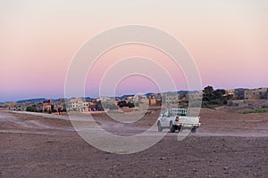 Pick-up going to a village in Morocco
