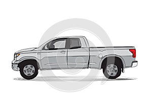 Pick-up truck cartoon style drawing