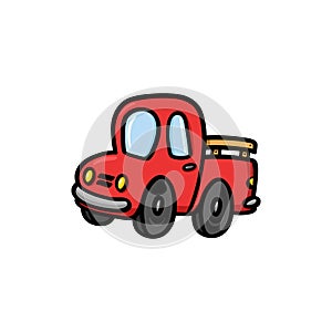 Pick up truck cartoon on white background