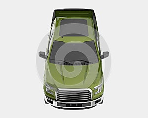 Pick-Up Truck isolated on background. 3d rendering - illustration