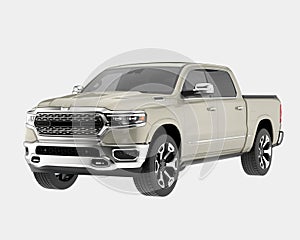 Pick-Up Truck isolated on background. 3d rendering - illustration