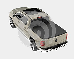 Pick-Up Truck isolated on background. 3d rendering - illustration