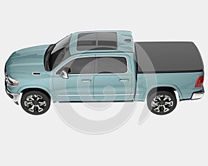 Pick-Up Truck isolated on background. 3d rendering - illustration