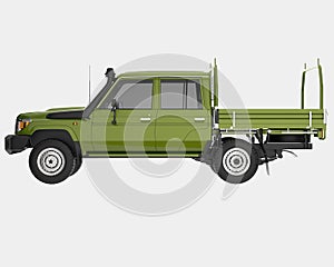 Pick-Up Truck isolated on background. 3d rendering - illustration