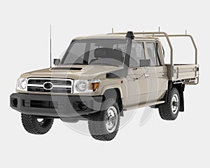 Pick-Up Truck isolated on background. 3d rendering - illustration