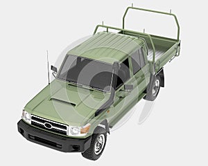 Pick-Up Truck isolated on background. 3d rendering - illustration