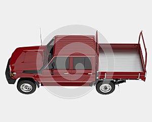 Pick-Up Truck isolated on background. 3d rendering - illustration