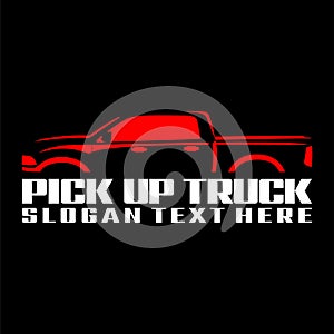 Pick up truck logo design vector photo