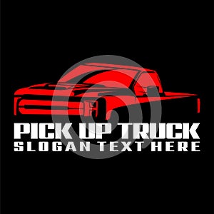 Pick up truck logo design vector