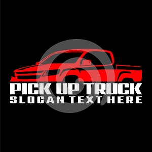 Pick up truck logo design vector