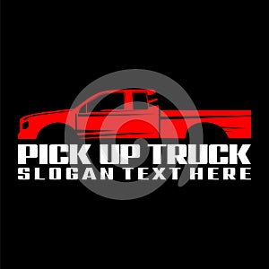 Pick up truck logo design vector