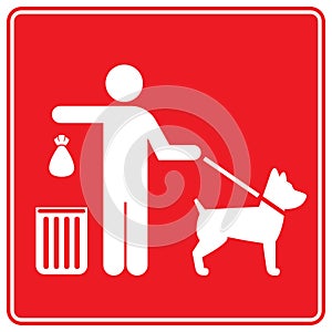 Pick up after your dog sign.