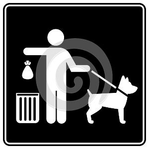 Pick up after your dog sign.