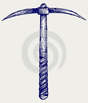 Pickaxe. Doodle style photo