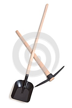 Pickaxe and shovel