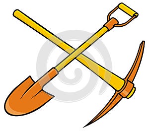 Pickaxe and shovel photo