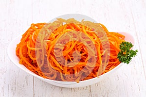 Picked carrot in the bowl
